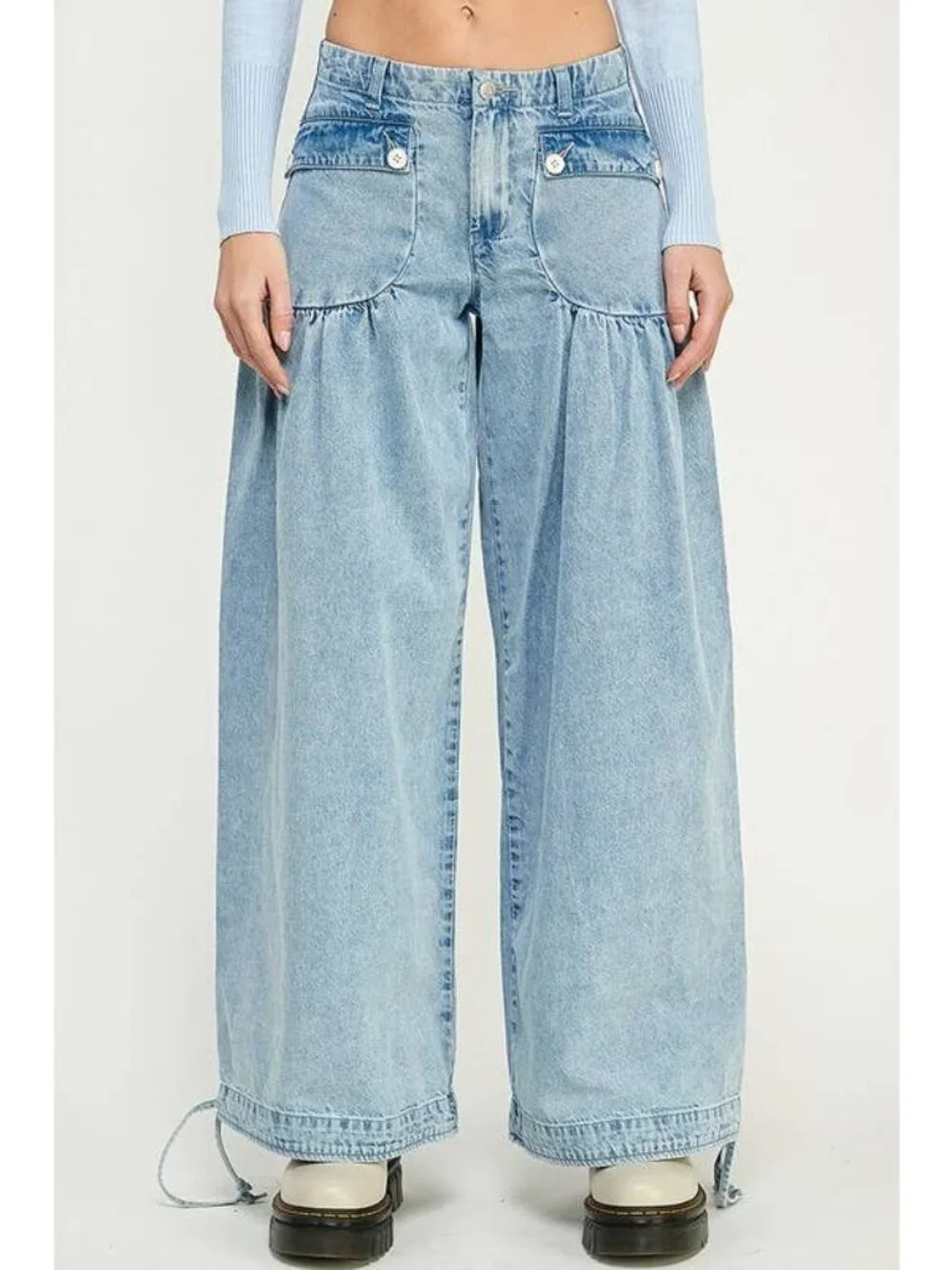 Free People Lotus Jean Boho Chic Retro Vintage Contemporary Cottage Womens 28 - Picture 2 of 9